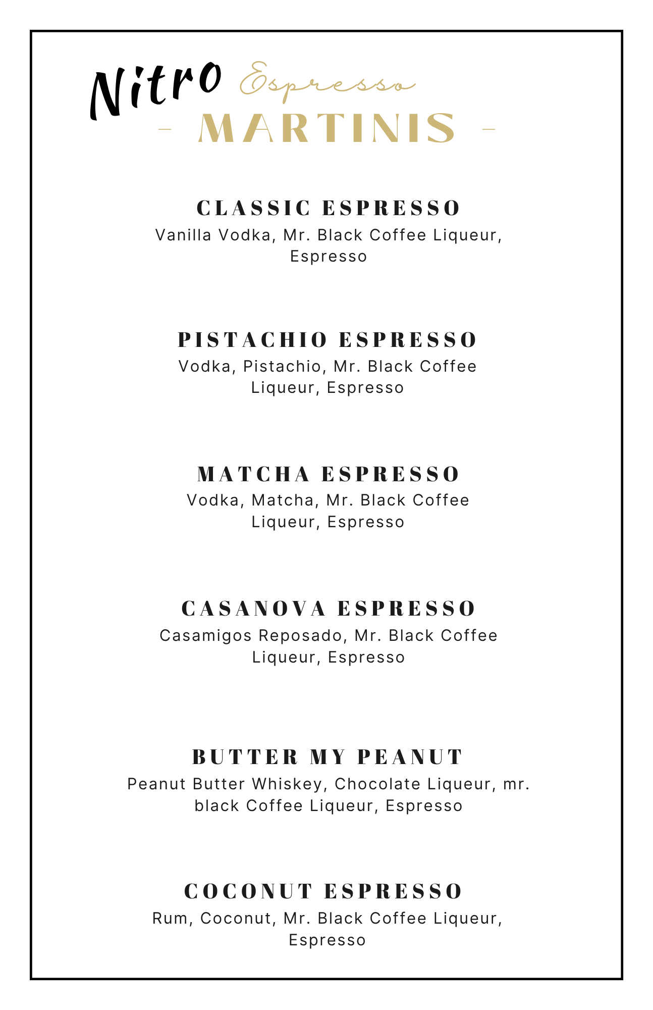 It's Him cocktail menu, page two