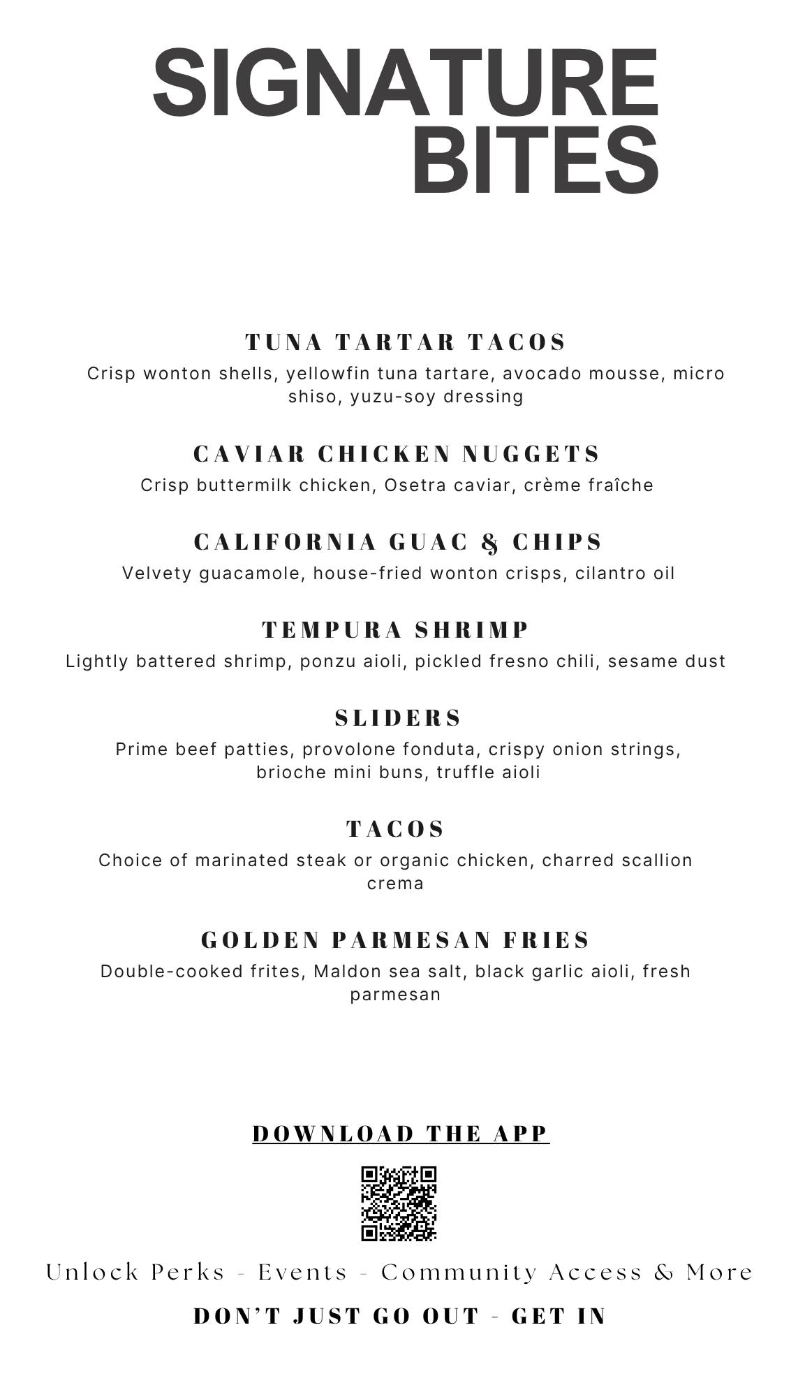 It's Him food menu